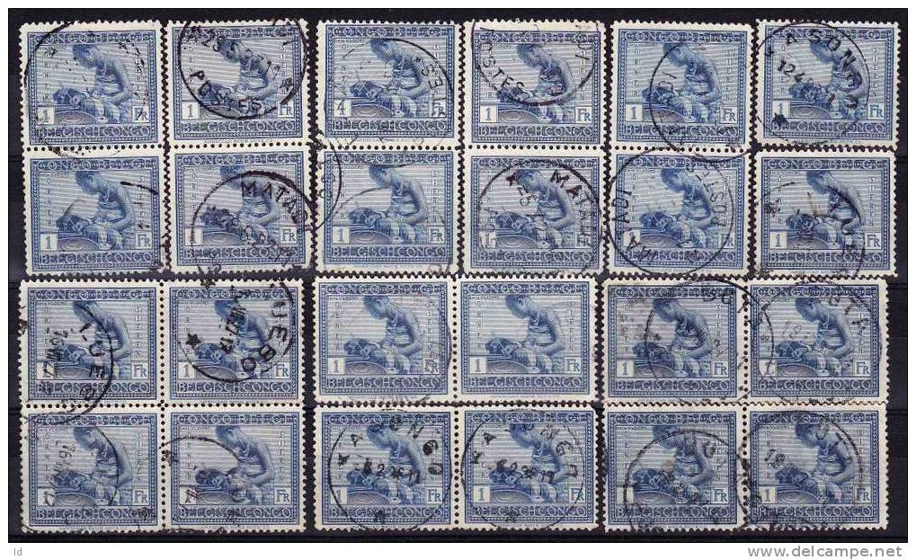 CONGO BELGE - OLD LOT  1923/25 CANCELS 4 SCANS - Usados