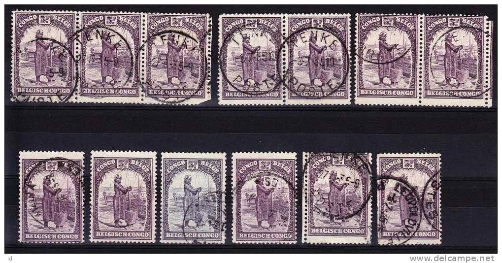 CONGO BELGE - OLD LOT  CANCELS - Usados