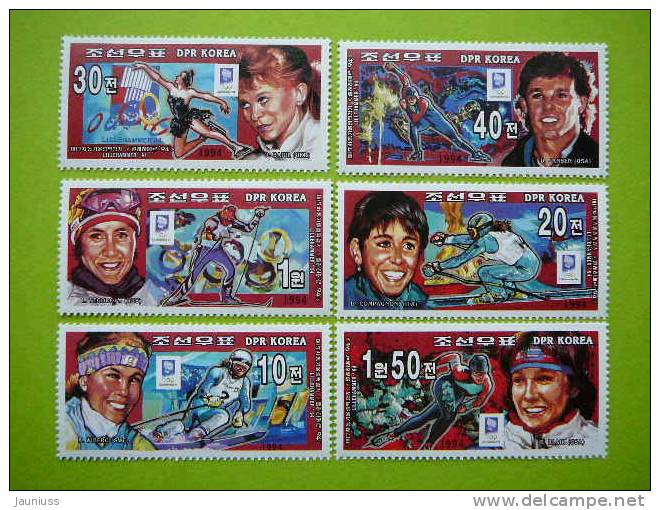 Korea 1994 Olympic Games Lillehammer Sport Set Of 6 ** MNH - Invierno 1994: Lillehammer