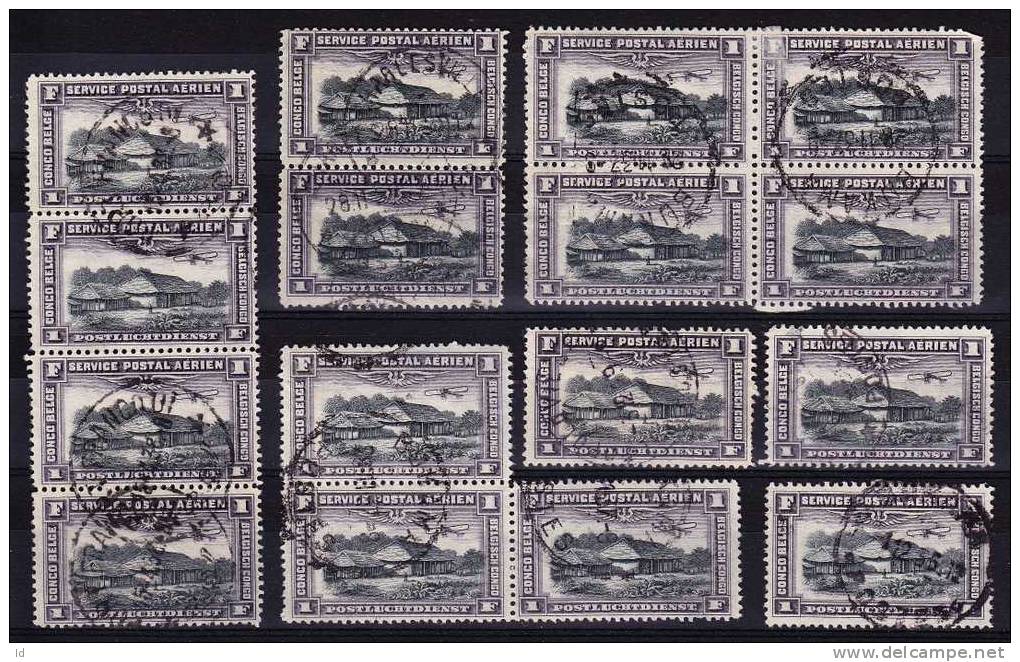 CONGO BELGE - OLD LOT  CANCELS  - 5 SCANS - Usati