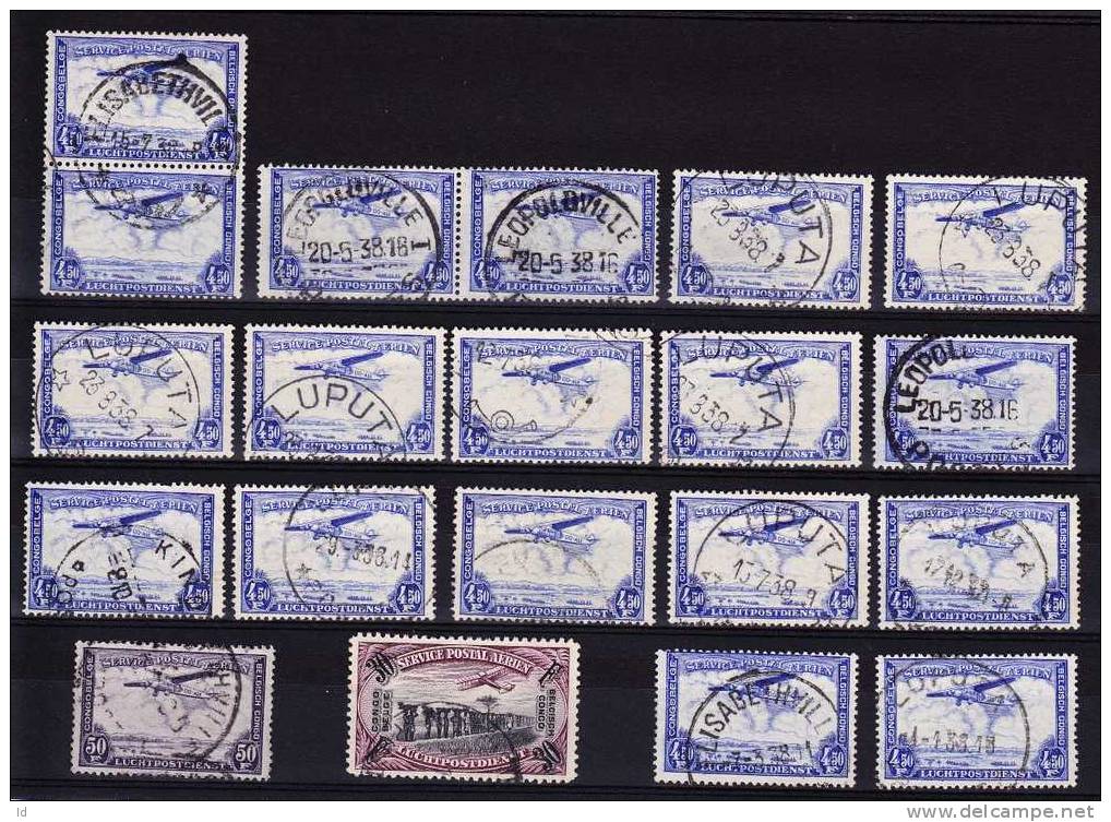 CONGO BELGE - OLD LOT  CANCELS  - 2 SCANS - Usati