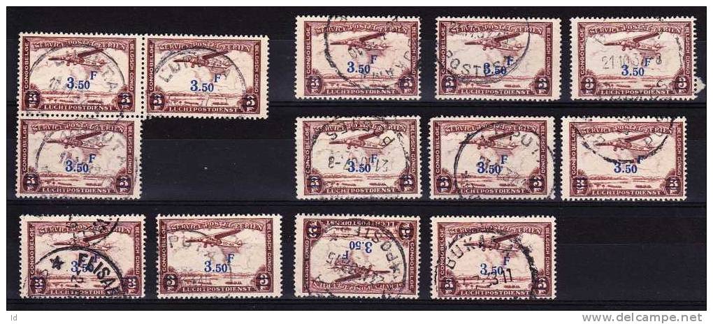 CONGO BELGE - OLD LOT  CANCELS  - 2 SCANS - Used Stamps