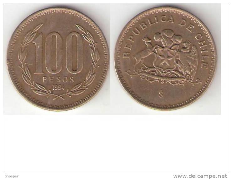 Chile 100 Pesos 1994 Km 226.2  Vf+  * - Chile