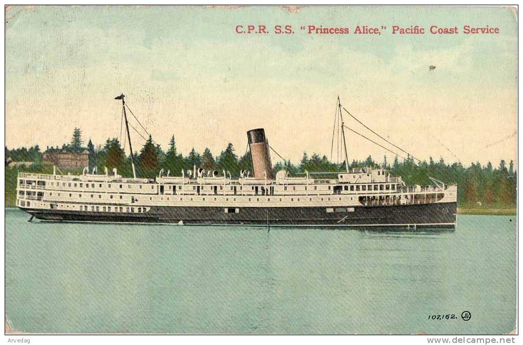 USA C.P.R.  S.S. PRINCESS ALICE PACIFIC COAST SERVICE - Dampfer