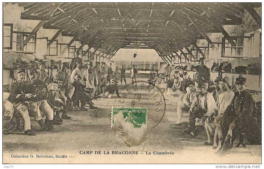 CAMP De LA BRACONNE      La Chambrée     ( Etat T Moyen,timbre Arraché) - Villefagnan