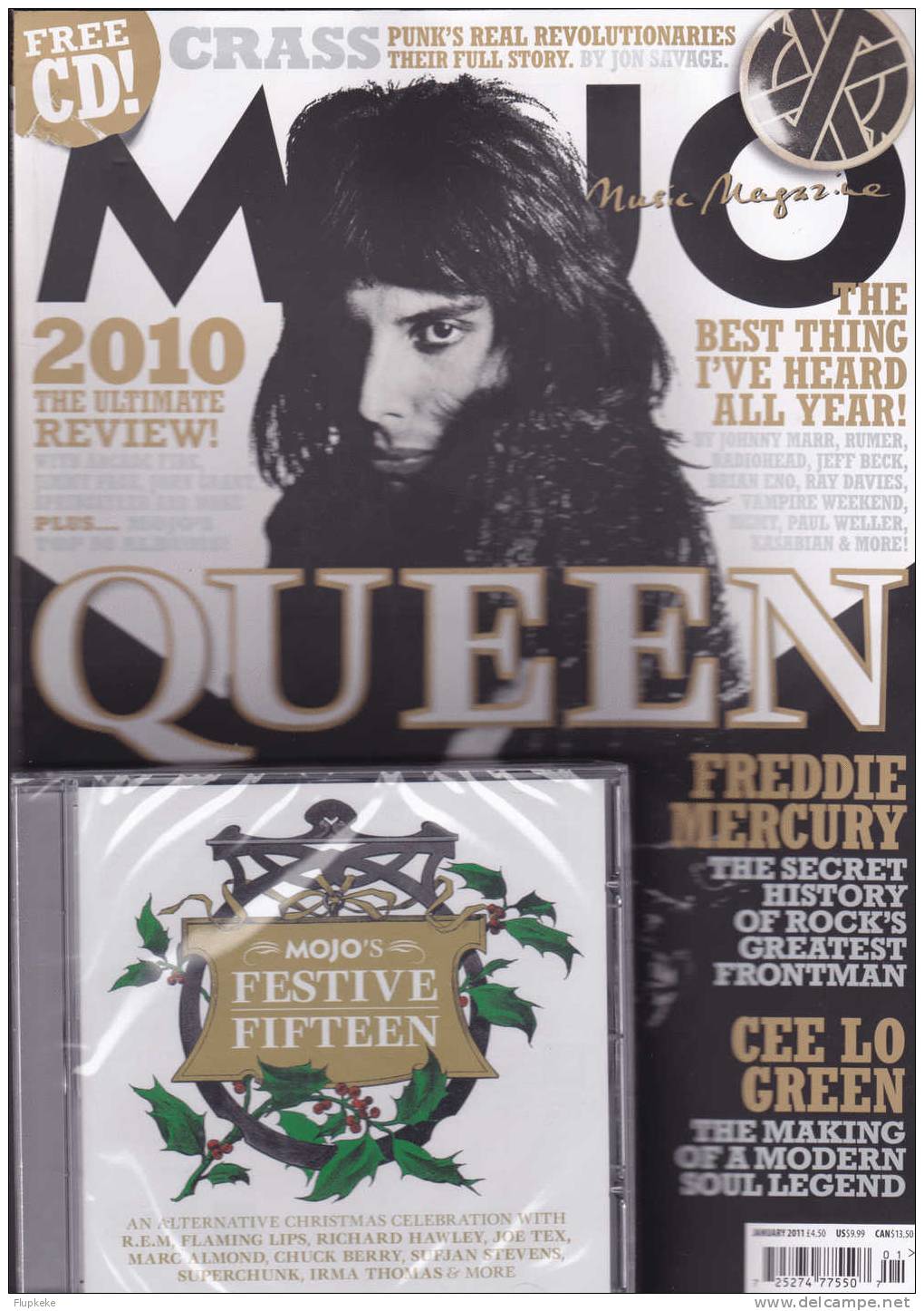 Mojo 206 January 2011 Queen With Cd Festive Fifteen - Entretenimiento