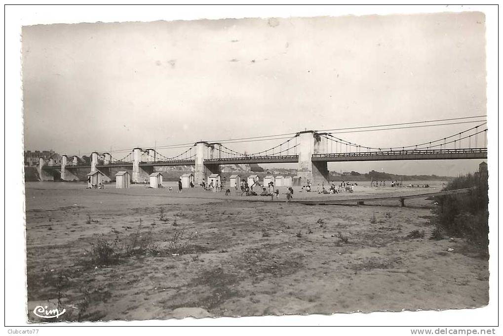 Jargeau (45) : Les Cabines De La Plage Près Du Pont Suspendu Env 1950 (animée) . - Jargeau