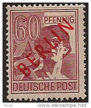 BERLIN 1949 60pf (red Opt) SG B31 HM RY154 - Ungebraucht