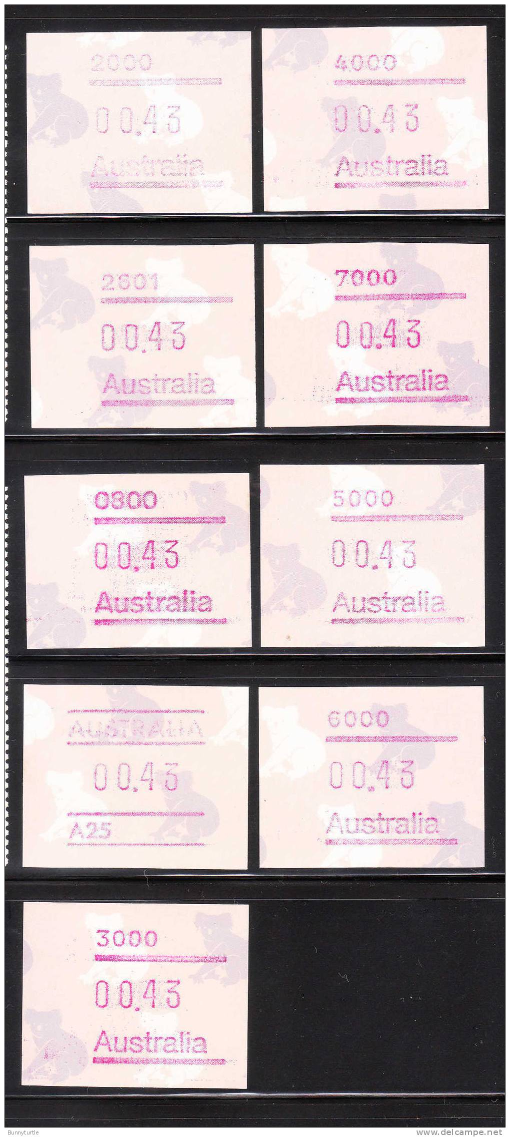 Australia Autopost 43c 9v - Automaatzegels [ATM]