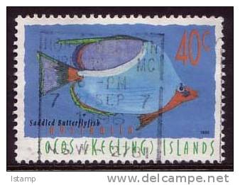1995 - Cocos (keeling) Islands Marine Life 40c SADDLED BUTTERFLYFISH Stamp FU - Kokosinseln (Keeling Islands)