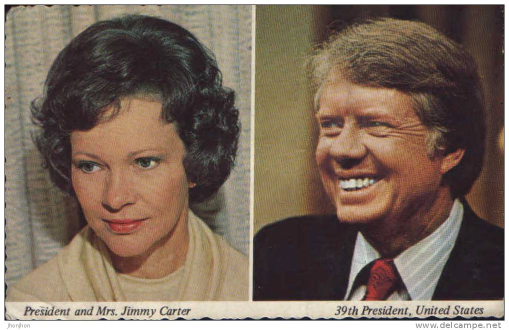 Etats-Unis-Carte Postale Circulee 1978-President Jimmy Carter,voici Son Epouse Rosalynn - Presidents
