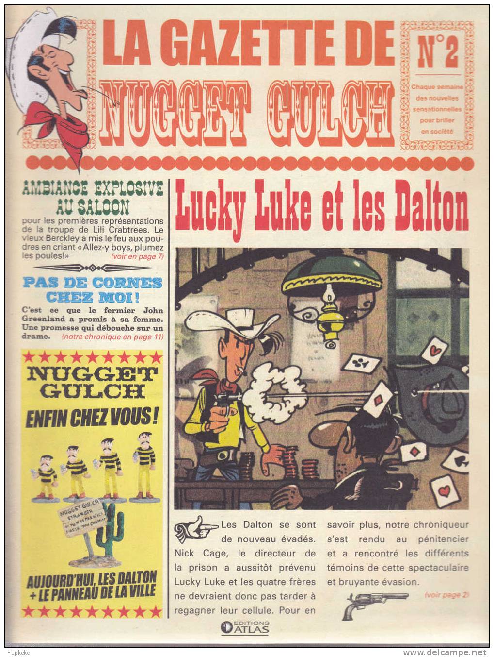 La Gazette De Nugget Gulch 1+ 2 Éditions Atlas Lucky Luke - Lucky Luke