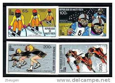 UPPER VOLTA  1980  MICHEL NO: 787 - 790  IMPERFORATED  MNH - Invierno 1980: Lake Placid