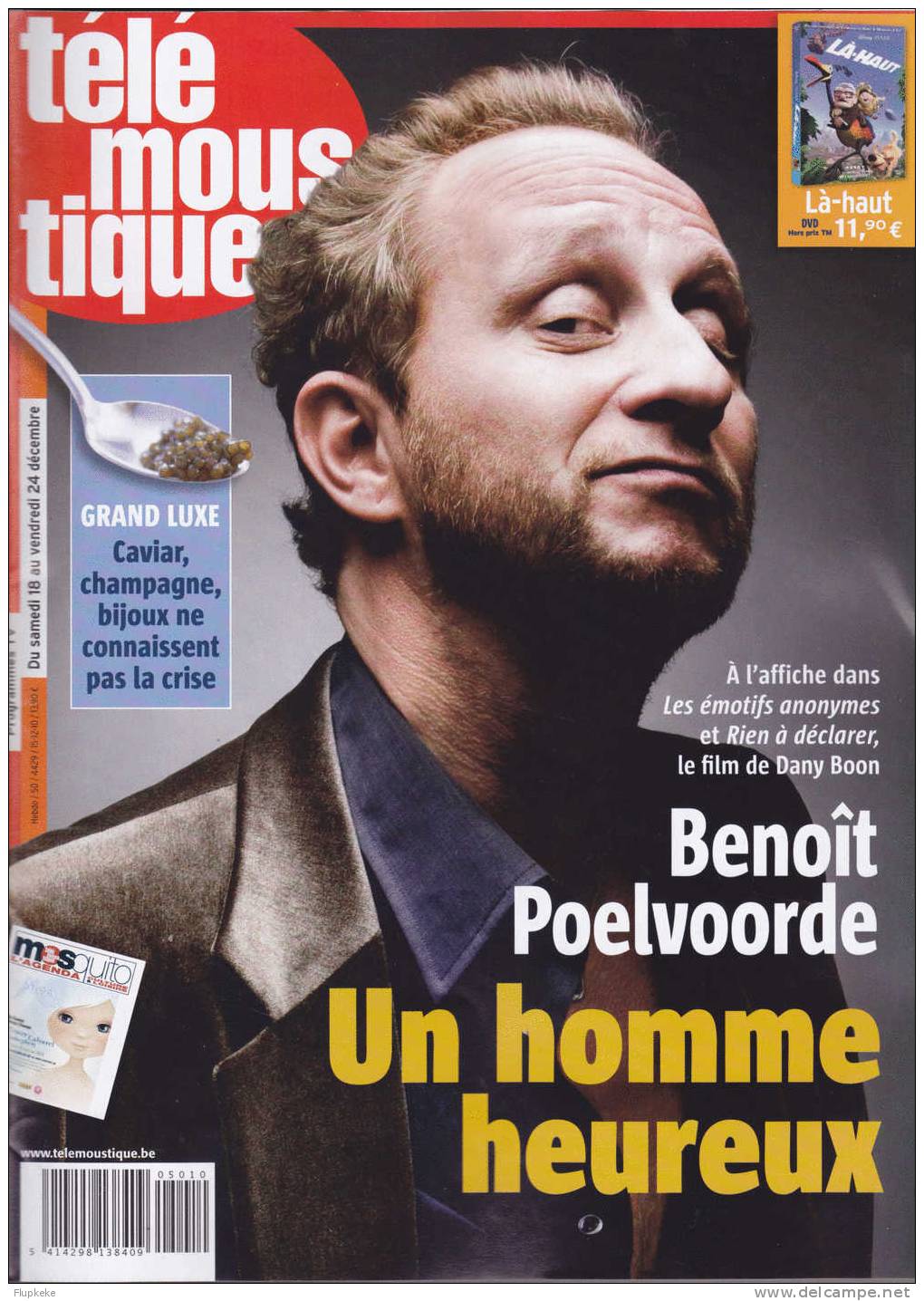 Télé Moustique 4429 Décembre 2010 Couverture Benoît Poelvoorde L´Homme Heureux ! - Télévision