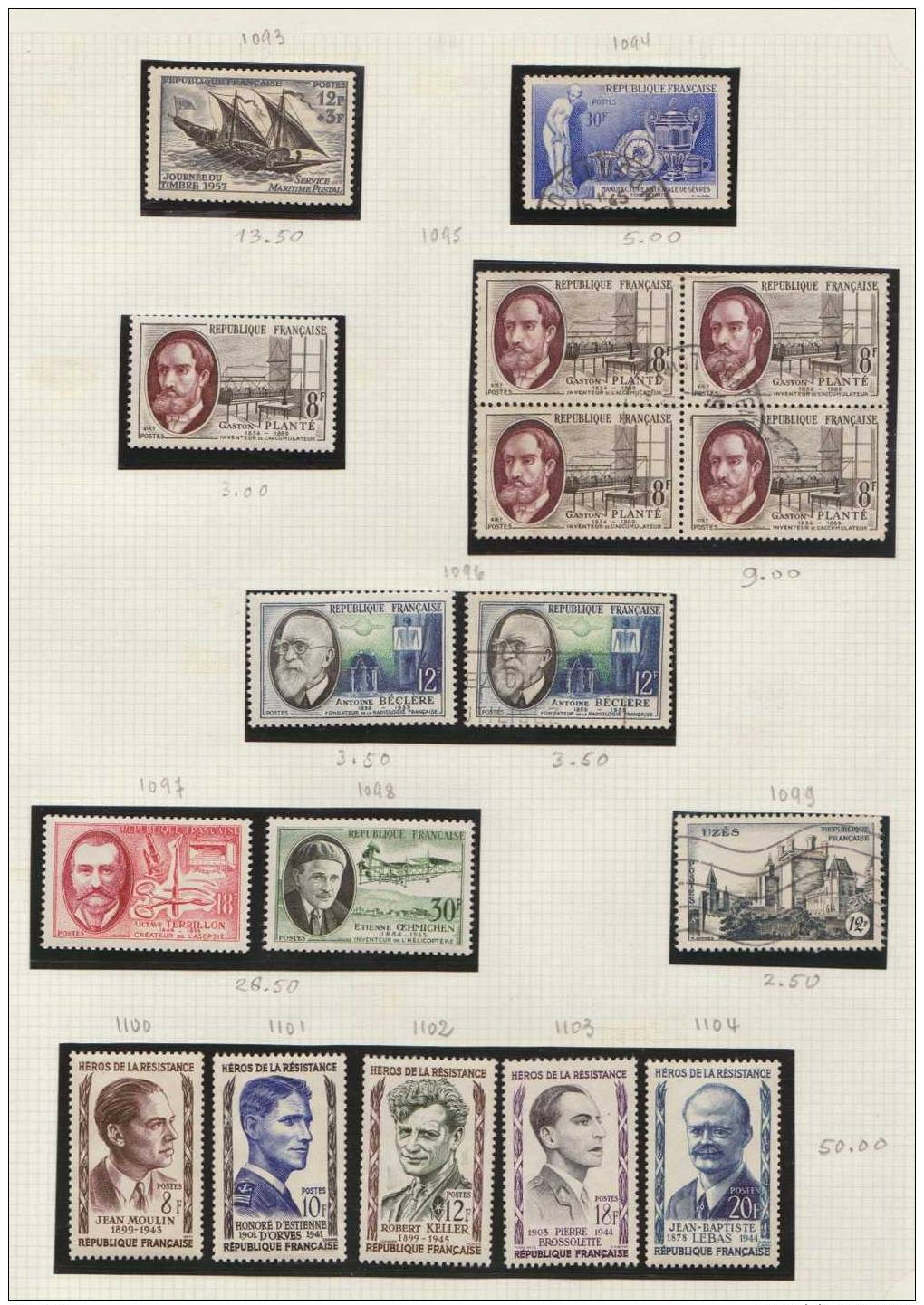 France, 1957, 1122 - 1176, MNH, Used - Neufs