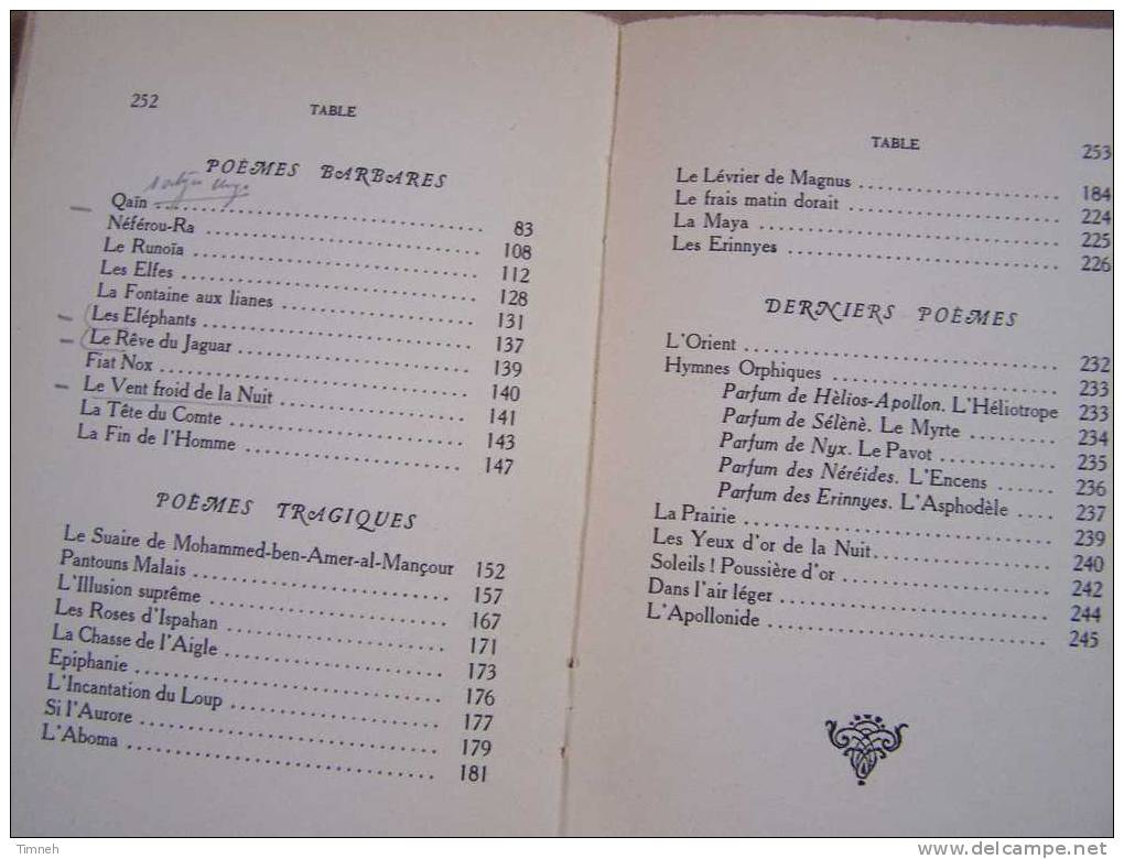 Leconte De Lisle-CHOIX DE POESIE-1933 Librairie Alphonse LEMERRE- - Autores Franceses