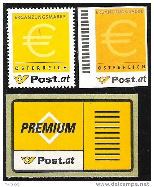 Austria Autriche Österreich: Ergänzungsmarken (a+b) 2002 + Premium-Label 2001 ** MNH (Michel 2014 = 62.00 Euro) - Nuevos