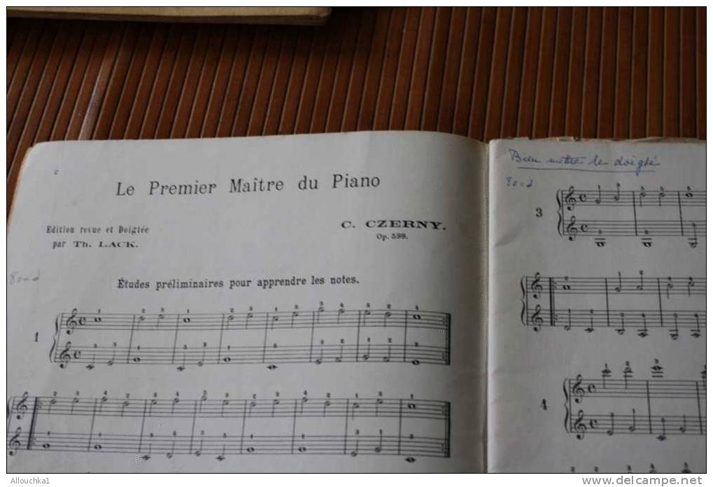 CZERNY 1er MAITRE DU PIANO OP 599 ED REVUE ET DOIGTée PR TH. LACK ED HENRY LE MOINE PARIS  MUSIQUE CLASSSIQUE PARTITION - A-C