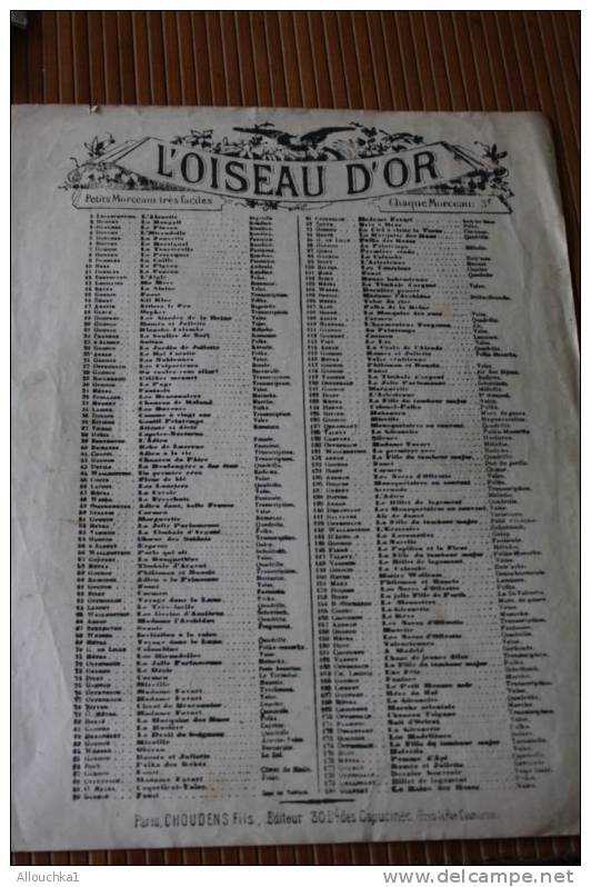 CARMEN DE BIZET L'OISEAU D'OR COLLECTION DE MORCEAUX ETUDES ET DE RECREATION  CHOUDENS EDIT MUSIQUE CLASSSIQUE PARTITION - A-C