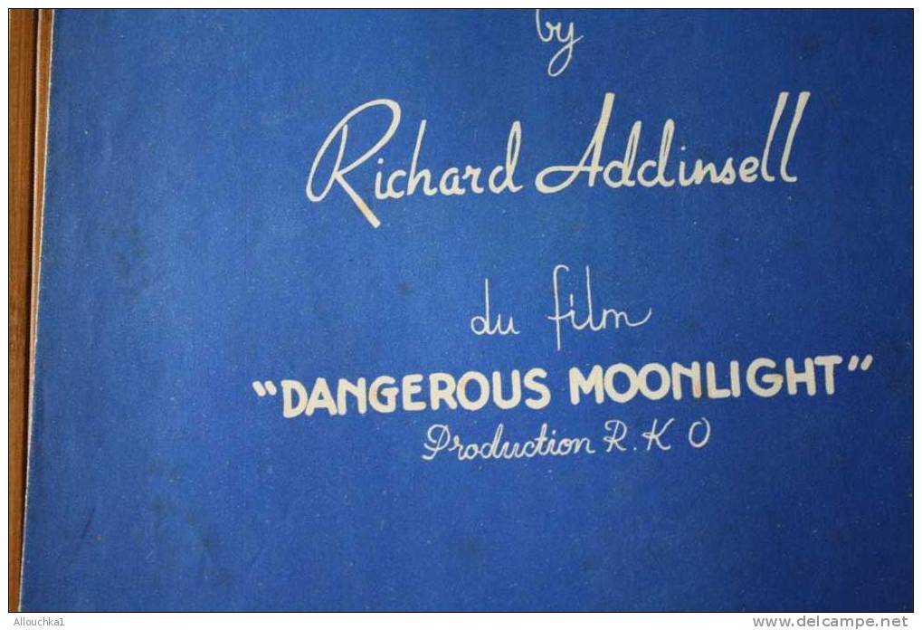 WARSAW CONCERTO  DE VARSOVIE RICHARD ADDINSELL FILM DANGEROUS MOONLIGHT  FRANCIS DAY EDITIO MUSIQUE CLASSSIQUE PARTITION - Compositeurs De Musique De Film