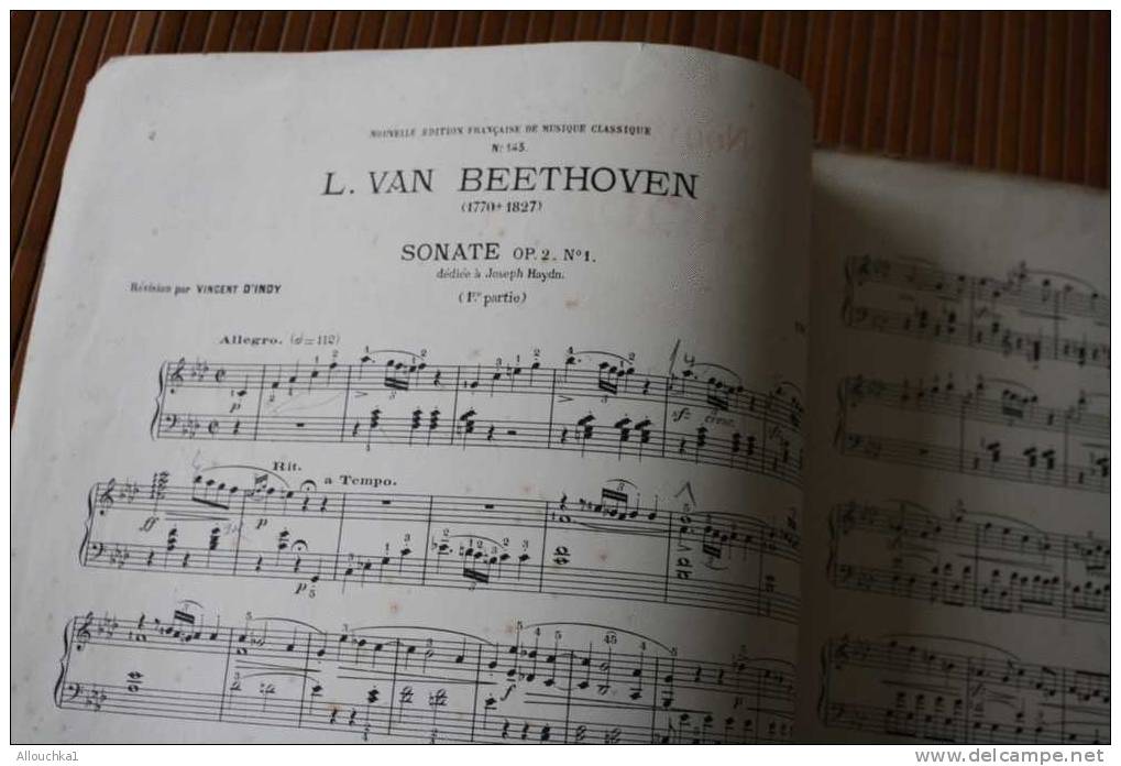 L. VAN BEETHOVEN PANTHEON DES PIANISTES 2 SONATES PIANO SONATE EN FA 1E DIRECTION V. D'INDY MUSIQUE CLASSSIQUE PARTITION - A-C
