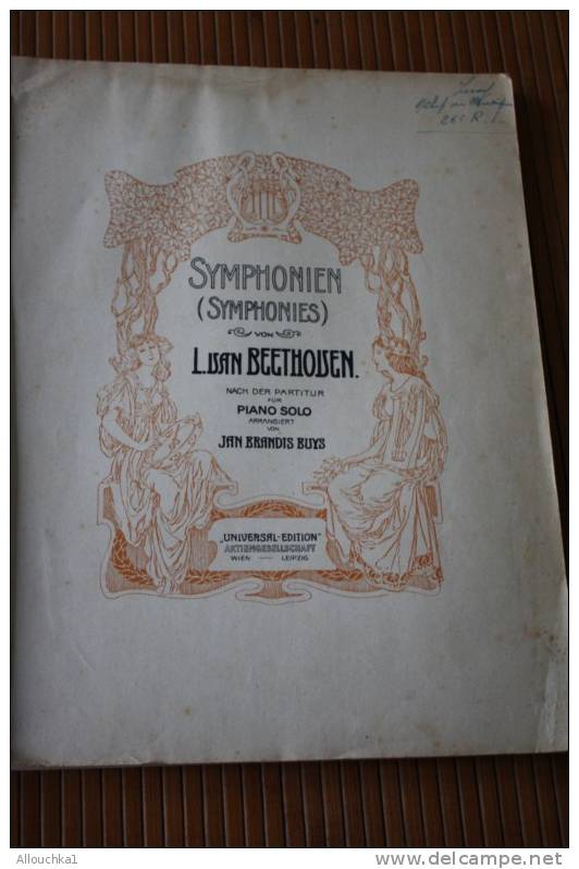 L. VAN BEETHOVEN SYMPHONIEN PIANO SOLO  1 BRANDTS-BUYS--  149 PAGES  MUSIQUE CLASSSIQUE PARTITION - A-C