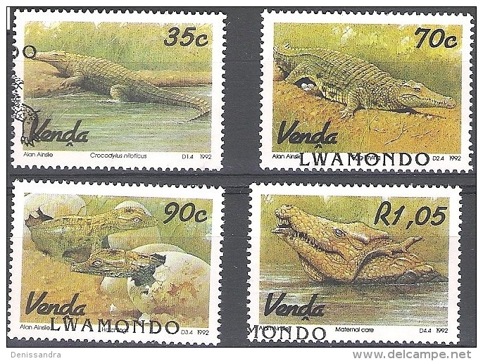 Venda 1992 Michel 246 - 249 O Cote (2002) 6.40 Euro Crocodiles Cachet Rond - Venda