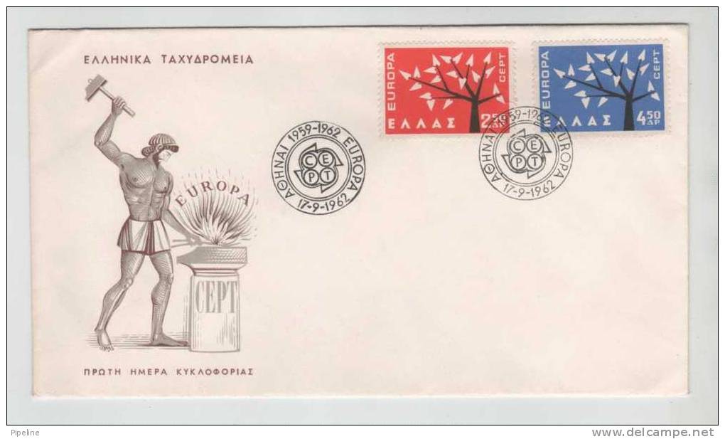 Greece FDC 17-9-1962 EUROPA CEPT With Cachet - 1962