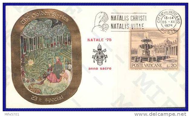 Vaticano - Busta Natale 75 Anno Sacro - Francobollo L. 20 - 23-XII-1975 - Covers & Documents