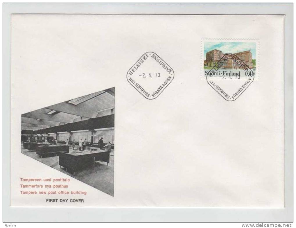 Finland FDC 2-4-1973 Tampere New Post Office Building With Cachet - FDC