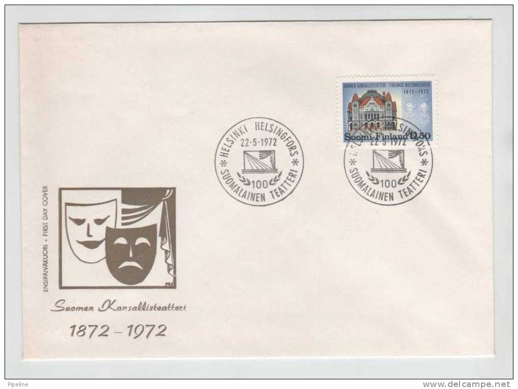 Finland FDC 22-5-1972 National Theatre With Cachet - FDC
