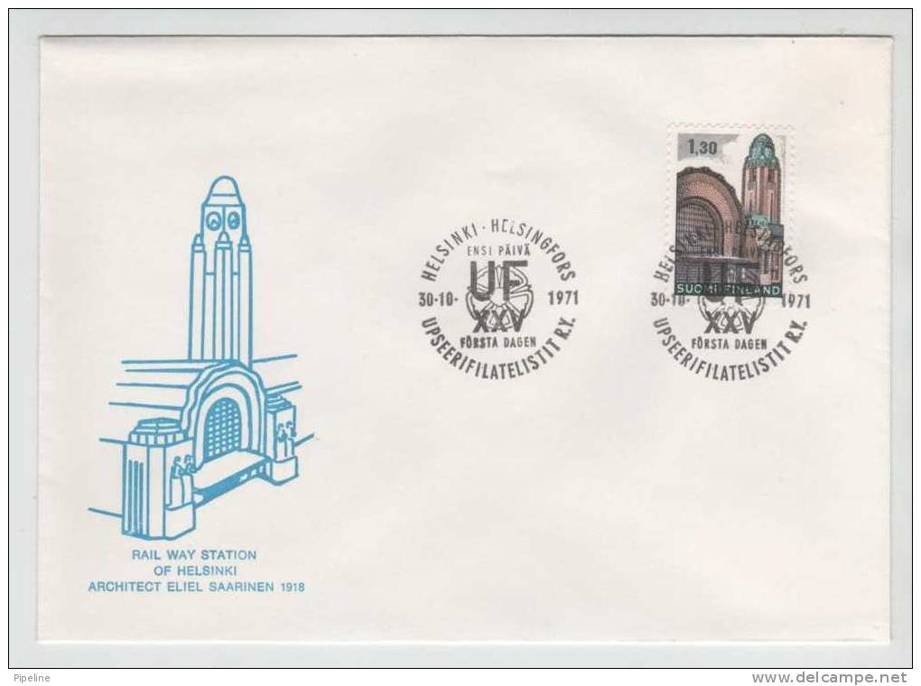 Finland FDC 30-10-1971 Rail Way Station Of Helsinki With Cachet - FDC