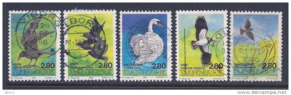 Denmark, Scott # 823a-e Used Set Birds, 1986 - Used Stamps