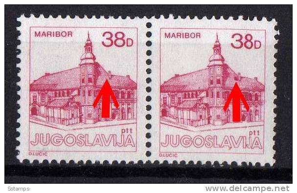 U-78  JUGOSLAVIA SLOVENIA MARIBOR TURISMO  DEFINITIVE   ERROR PRINTING TYPICAL  NEVER HINGED - Non Dentelés, épreuves & Variétés