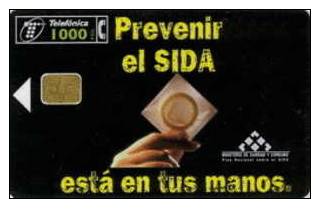 # SPAIN A5  Prevenir El Sida 1000 Orga 07.98 Tres Bon Etat - Otros & Sin Clasificación