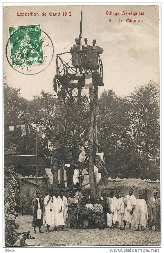 Village Senegalais A L Expo De Gand Gent Belgique 1913  4 Le Mirador Pli Coin Sup. Droit - Sénégal