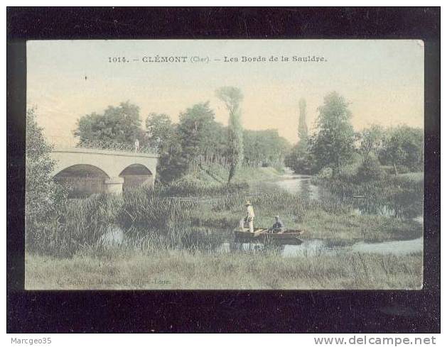 Clémont  Les Bords De La Sauldre édit.marchand N° 1014 Couleur Pêcheur  Voir état - Clémont