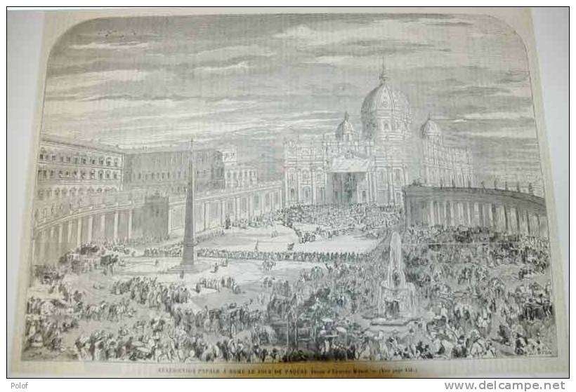 Benediction Papale A Rome Le Jour De Paques - Dessin D' Edmond Morin (GF 44) - Estampes & Gravures