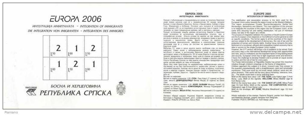 PIA  -  BOSNIA  SERBA  -  2006  : Europa  Carnet  (Un  369-70 X 3) - 2006