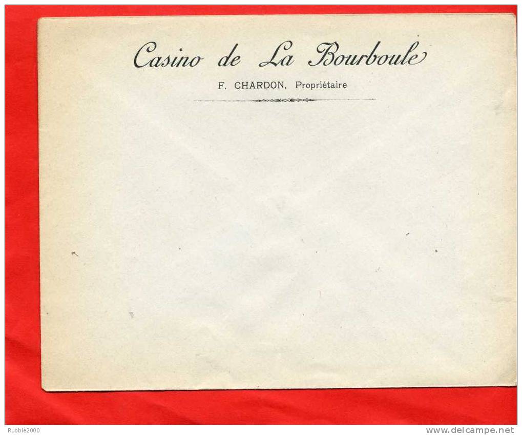 LA BOURBOULE 1920 CASINO DE LA BOURBOULE PUY DE DOME ENVELOPPE - 1900 – 1949