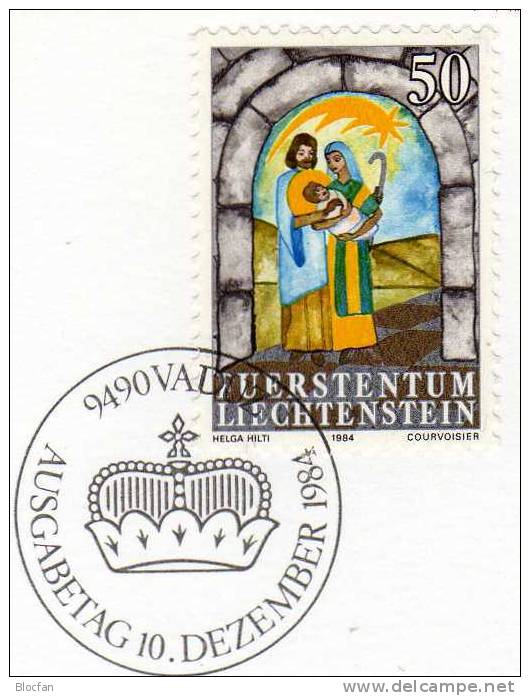 Weihnachten Neujahrs-Karte 1985 Liechtenstein 862 Karte O 10€ Christmas Weihnachts-Lieder Heilige Familie New Year Card - Liechtenstein