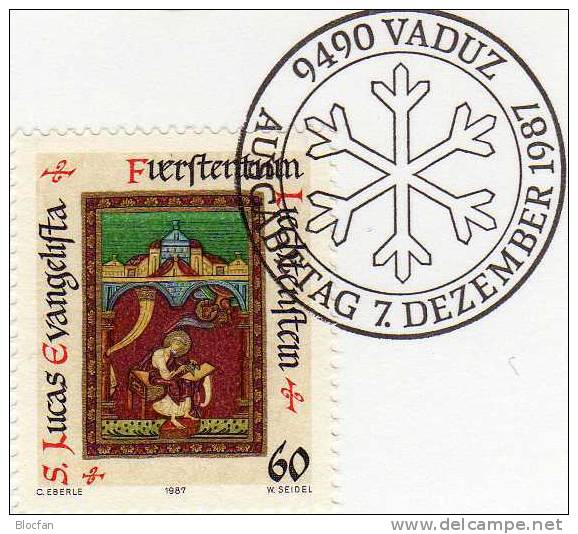 Weihnachten Neujahr-Karte 1988 Liechtenstein 932 Karte O 10€ Christmas Weihnacht Lukas Jünger Jesus New Year Card Of FL - Liechtenstein