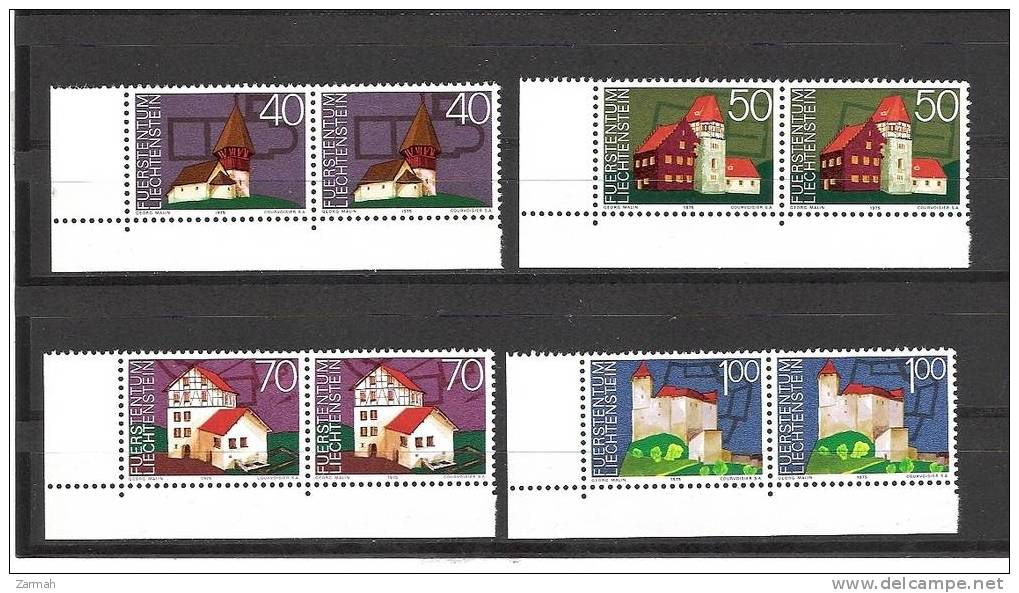 LIECHTENSTEIN N° 573 à 576 Neufs** En Paires Horizontales (bord De Feuille) - Unused Stamps