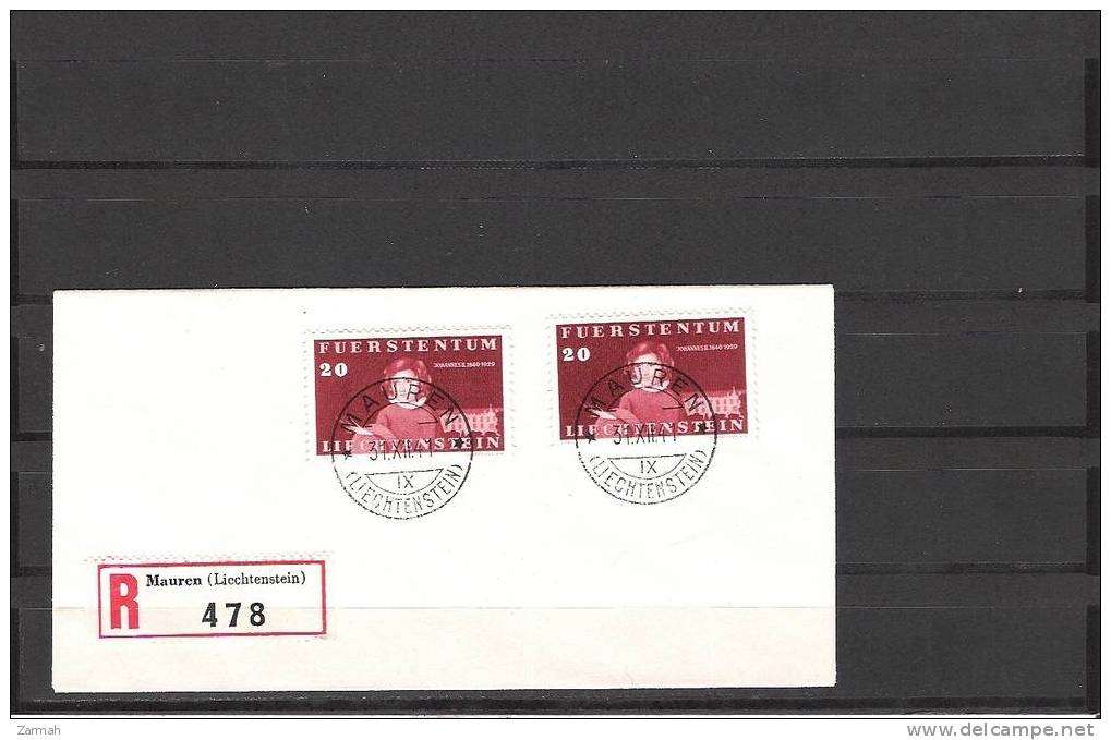 LIECHTENSTEIN N° 161 Oblitérés X2 Sur Lettre - Storia Postale