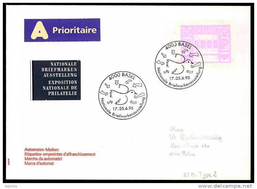 Suisse * ATM Type 2 * Enveloppe Expo Nationale 1995 - Automatic Stamps