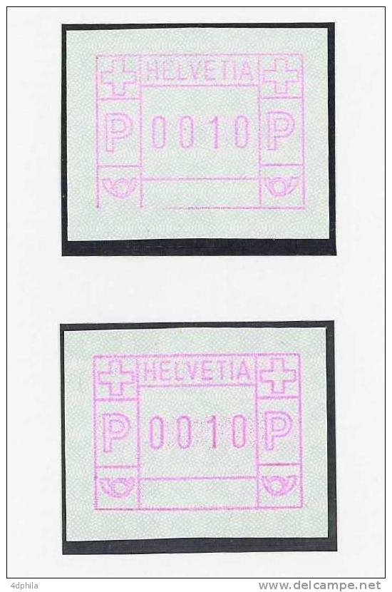 Suisse * ATM Type 3 * Variétés - Abarten - 2 Timbres Avec Attestation - Automatic Stamps