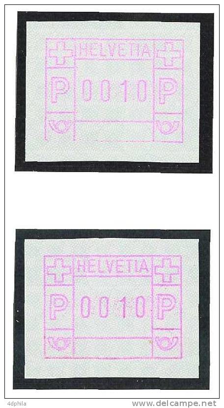 Suisse * ATM Type 3 * Variétés - Abarten - 2 Timbres Avec Attestation - Automatenmarken