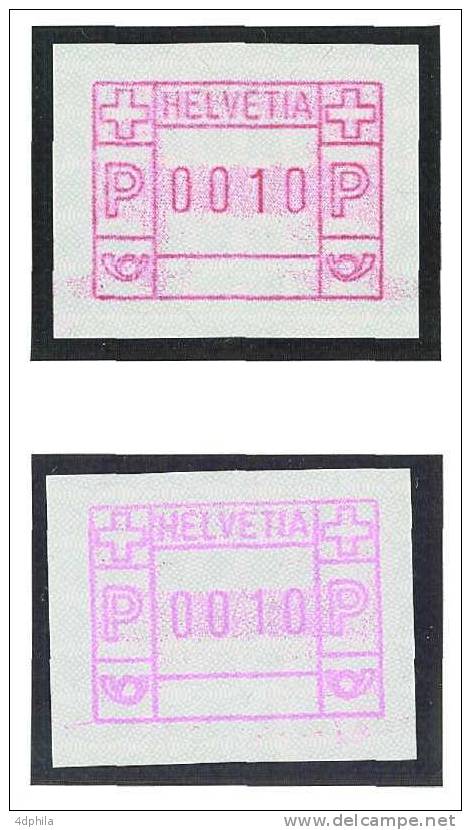 Suisse * ATM Type 3 * Variétés - Abarten - 2 Timbres Avec Attestation - Automatic Stamps