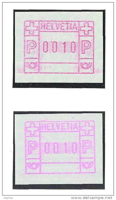 Suisse * ATM Type 3 * Variétés - Abarten - 2 Timbres Avec Attestation - Automatic Stamps
