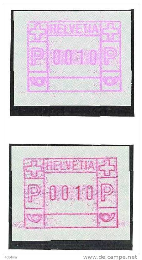 Suisse * ATM Type 3 * Variétés - Abarten - 2 Timbres Avec Attestation - Automatenzegels